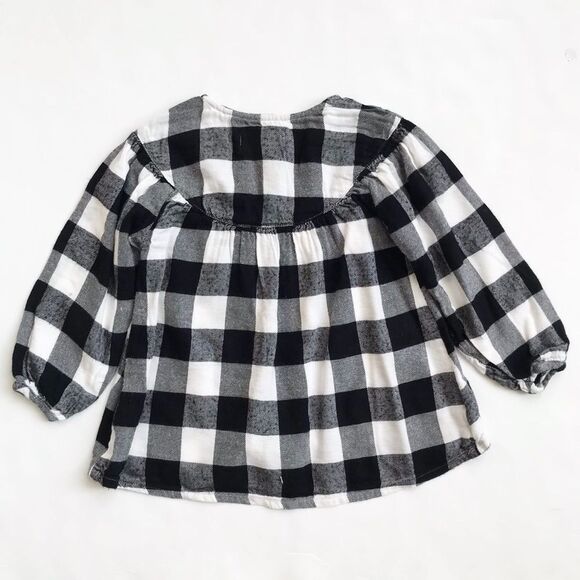 Old Navy black/white Buffalo plaid top/tunic EUC 4T - Picture 5 of 5